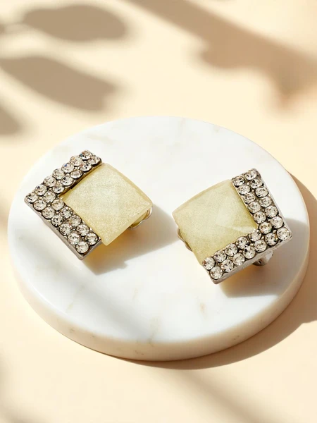 Royalfashion Dámske klipové náušnice s kryštálom a kubickým zirkónom