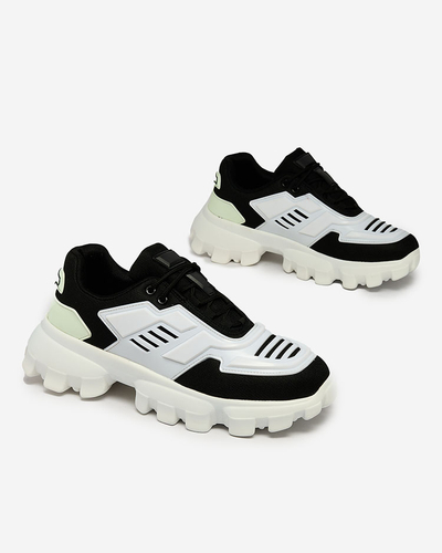 Royalfashion Bielo-čierne látkové športové tenisky pre mužov Lamkim