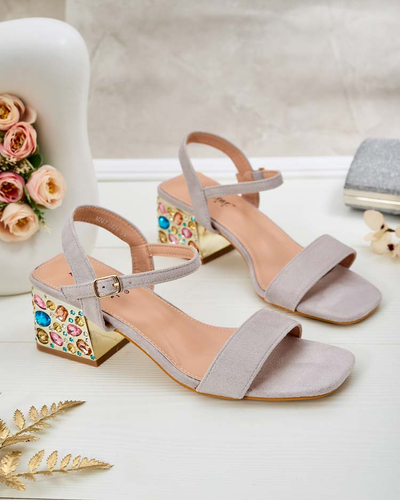 Royalfashion Dámske sandále na podpätku s kryštálmi Ohvare