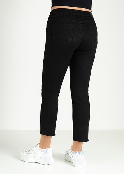 Čierne riflové šortky s krátkymi nohami - Oblečenie