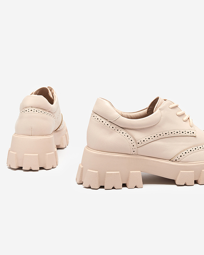 Béžové dámske topánky s prelamovaným akcentom Uneri - Obuv