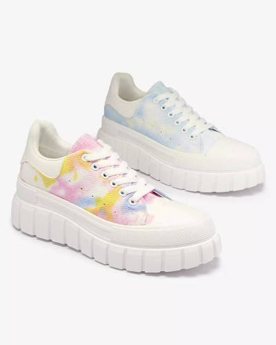 Ružovo-biele dámske tenisky s potlačou Lonoll- Footwear