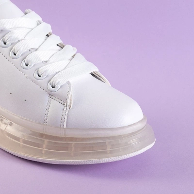 OUTLET Biele športové topánky s čiernou vložkou Garcia - Obuv