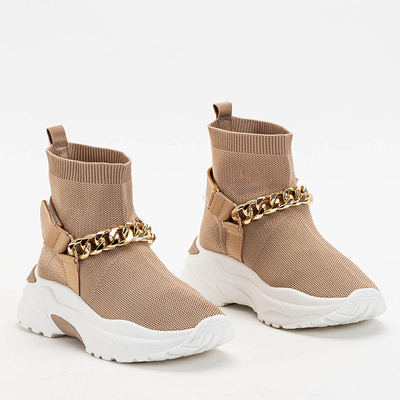 Dámska vysoká béžová športová obuv Greqo - obuv