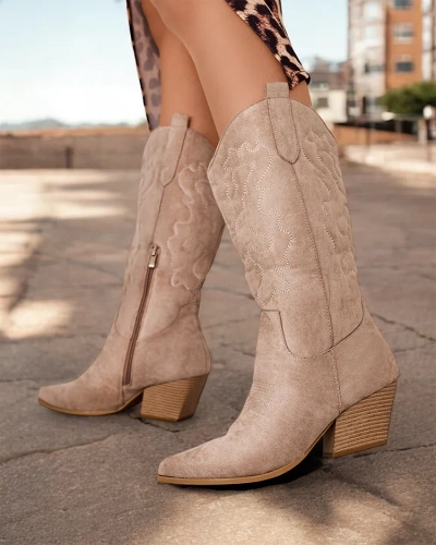 Royalfashion Ženské vysoké kozačky s podpätkom Komozi