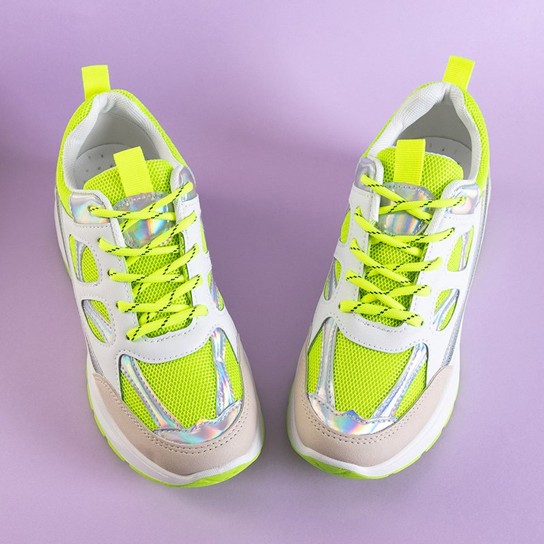 Zelená a biela dámska športová obuv Mendrion - obuv