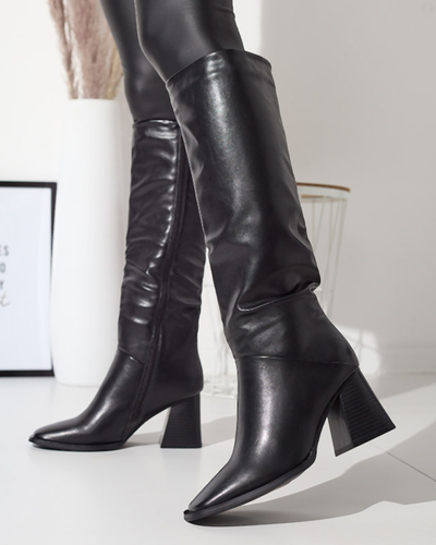 Dámske čižmy pod kolená v čiernej farbe Souve- Footwear