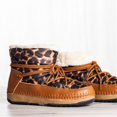 Teplé snehové topánky leopardie Sofya - Obuv