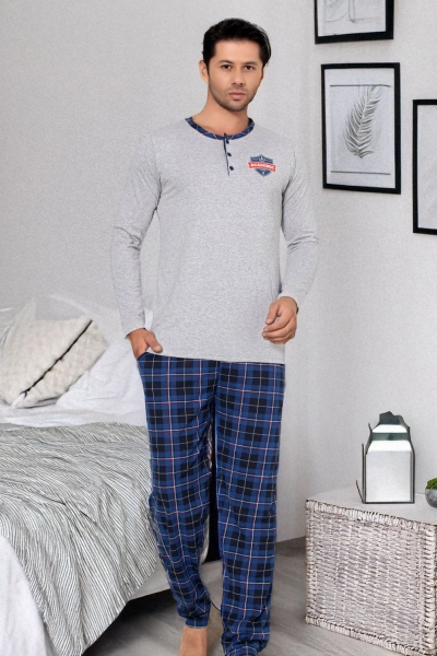 Royalfashion Pánske kockované pyžamo z bavlny