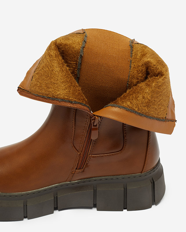 Dámske čižmy na platforme ťavej farby Couell - Obuv