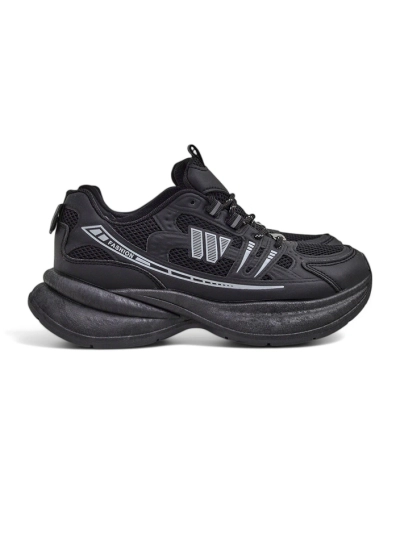 Ženski športni čevlji Royalfashion Hypatia črni s plosko peto 5 cm