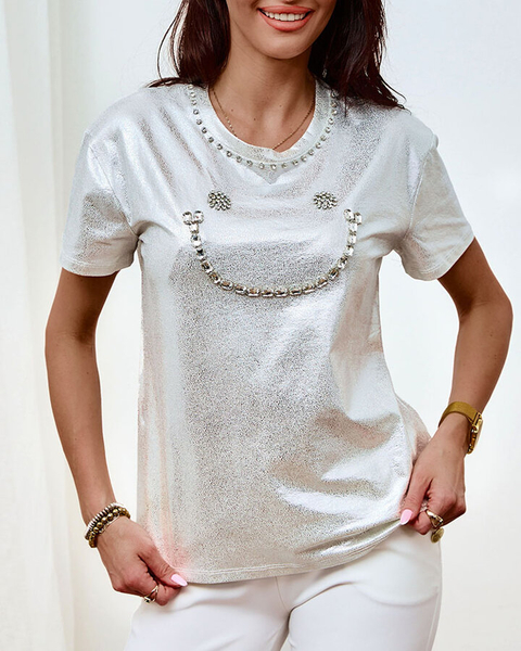 Royalfashion Dámske tričko so zirkónmi