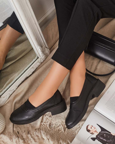 Čierne dámske mokasíny Nasannae - Obuv