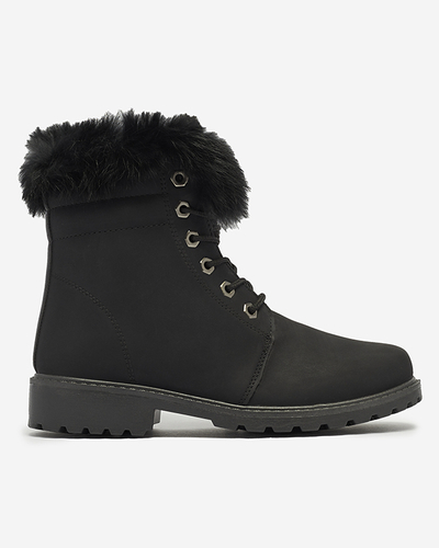 Klasické dámske čižmy a'la trapper v čiernej farbe Lausa- Footwear