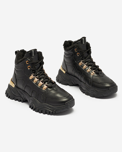 OUTLET Čierne snehové čižmy z ekokože Vetorr- Obuv