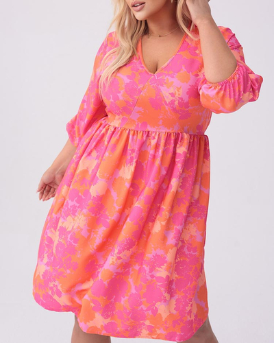 Royalfashion Dámske šaty po kolená s potlačou PLUS SIZE