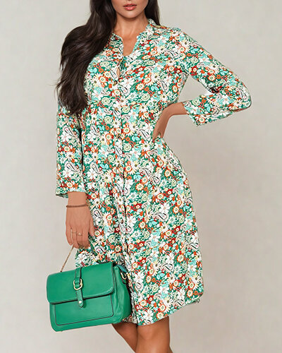 Royalfashion Dámske midi vzorované šaty