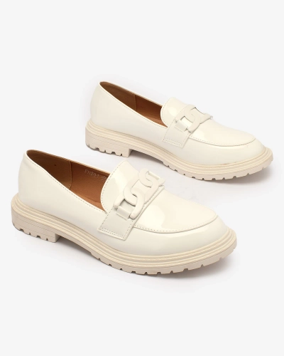 Royalfashion Biele lakované mokasíny pre ženy Dafench