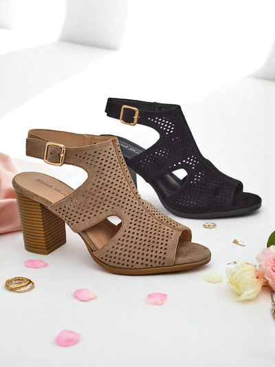 Royalfashion dámske sandále na širokom podpätku s výrezmi Abetle