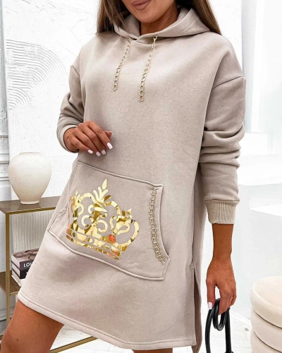 Royalfashion Dámske bavlnené Mini šaty s kapucňou štýl