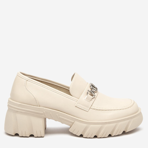 OUTLET Béžové dámske topánky na masívnej podrážke Terima - Obuv