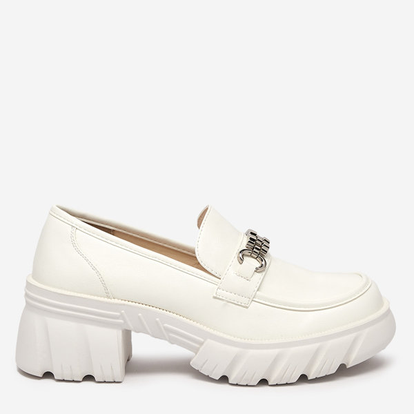 OUTLET Biele dámske topánky na masívnej podrážke Erikela - Obuv