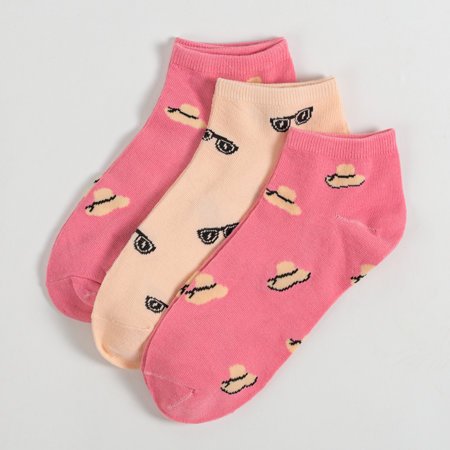 3 / balenie viacfarebných dámskych ponožiek - Ponožky