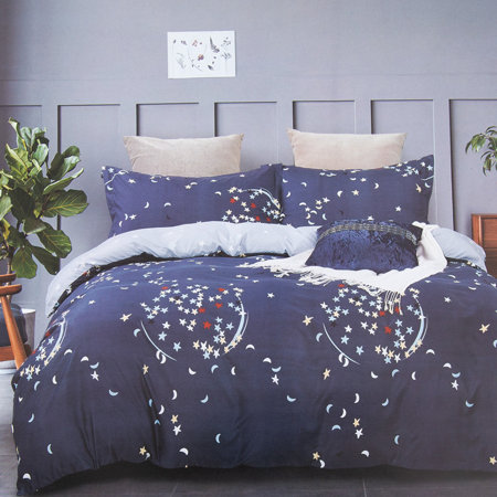 Bavlnená posteľná bielizeň s hviezdičkami 160x200 3 -KUSOVÁ súprava - Posteľná bielizeň