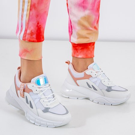 Biele športové topánky s ružovými vložkami Decima - Obuv