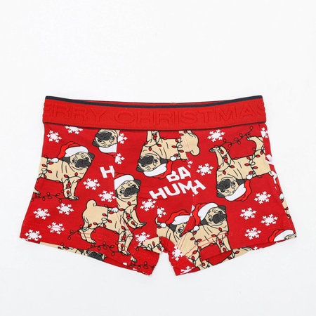 Červené chlapčenské 'Vianočné boxerky - Spodná bielizeň