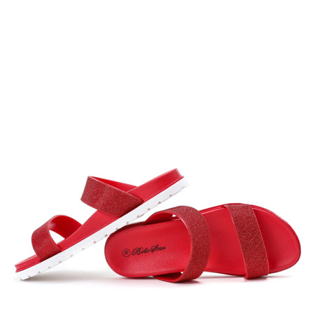 Červené papuče Penna so zirkónom - Obuv