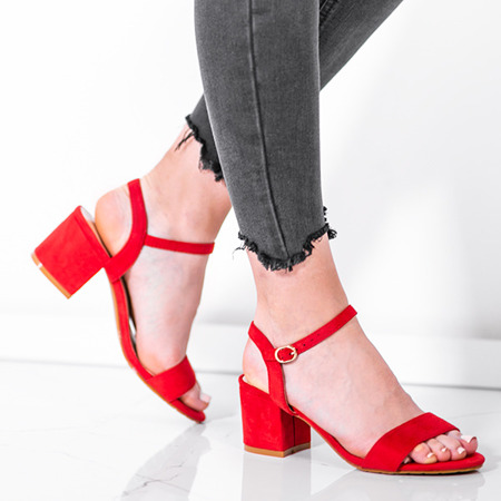 Červené sandály na nízkém sloupku Julietta - Obuv 1