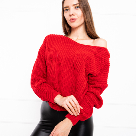 Červený krátky dámsky sveter - Oblečenie