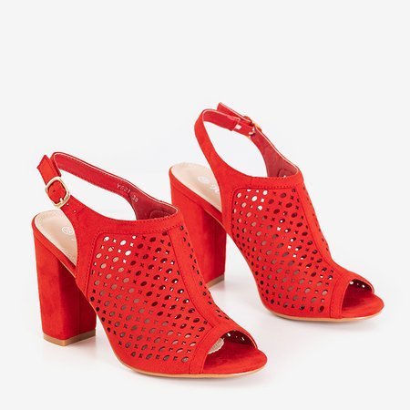 Chahn červené prelamované dámske sandále - Obuv