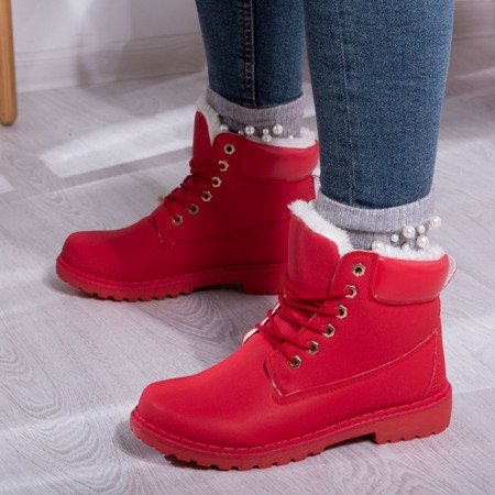 Charlie červené zateplené turistické topánky - Obuv