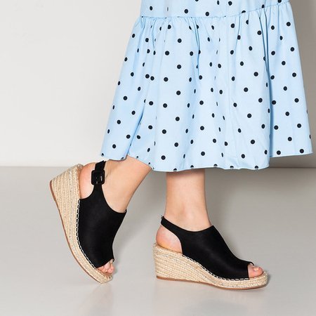 Čierne dámske sandále na kline Loral - Topánky