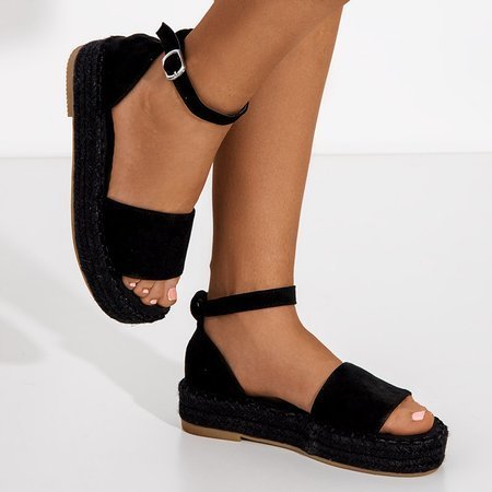 Čierne dámske sandále na platforme Sitra - obuv