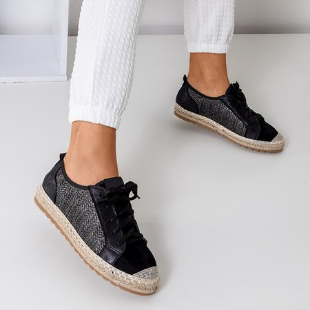 Čierne dámske tenisky a'la espadrilky od značky Fesmav - Footwear