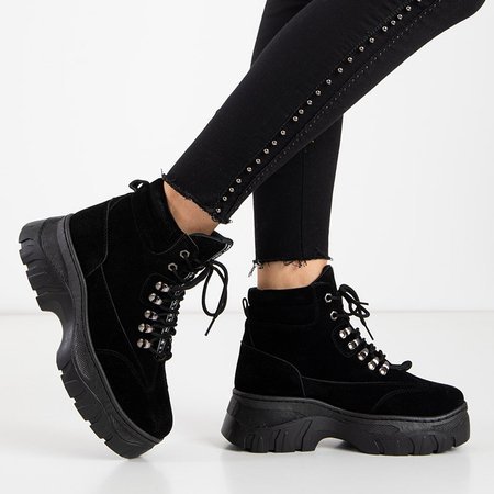 Čierne zateplené dámske topánky od Mituran - Obuv