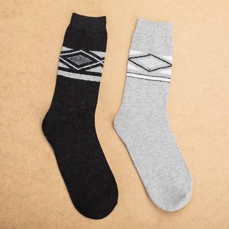 Čierno-šedé pánske členkové ponožky 2 / balenie - Ponožky
