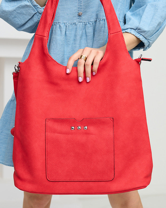 Dámska nákupná taška v červenej farbe - Doplnky