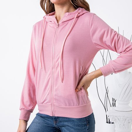 Dámska ružová mikina na zips - Oblečenie