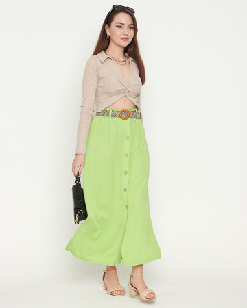 Dámska zelená midi sukňa - Oblečenie
