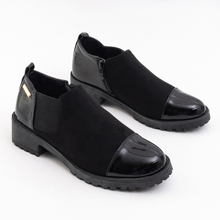 Dámske čierne topánky s lakovanými vložkami Liwbu - Obuv