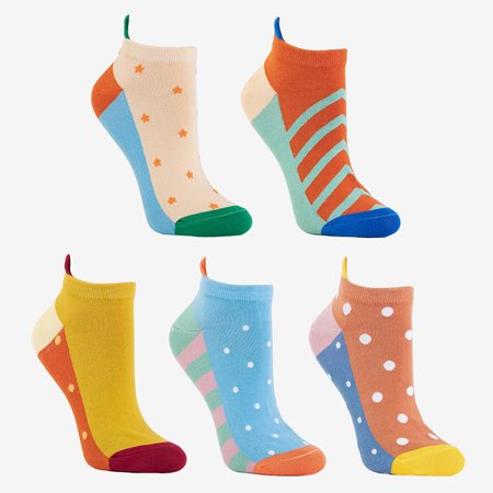 Dámske farebné členkové ponožky 5 / balenie - Ponožky