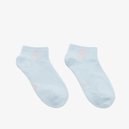 Dámske modré členkové ponožky s nápisom - Spodná bielizeň