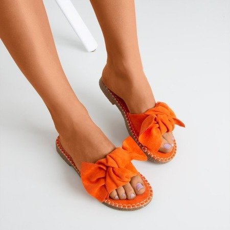 Dámske oranžové sandále s mašľou Latusa - Obuv