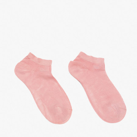 Dámske ružové bambusové členkové ponožky s výšivkou - Spodná bielizeň
