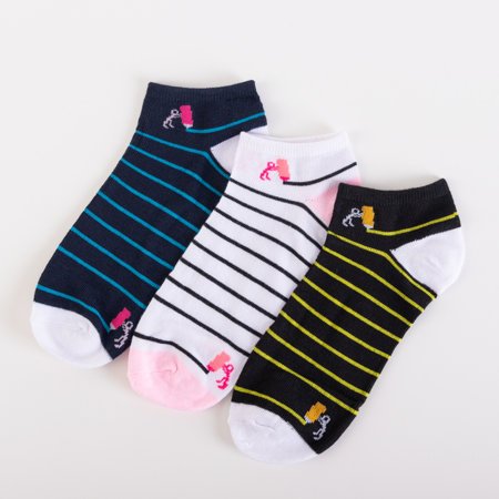 Dámske viacfarebné pruhované ponožky 3 / balenie - Ponožky