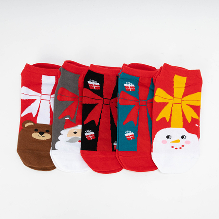 Dámske vianočné bavlnené ponožky 5 / bal - Spodná bielizeň